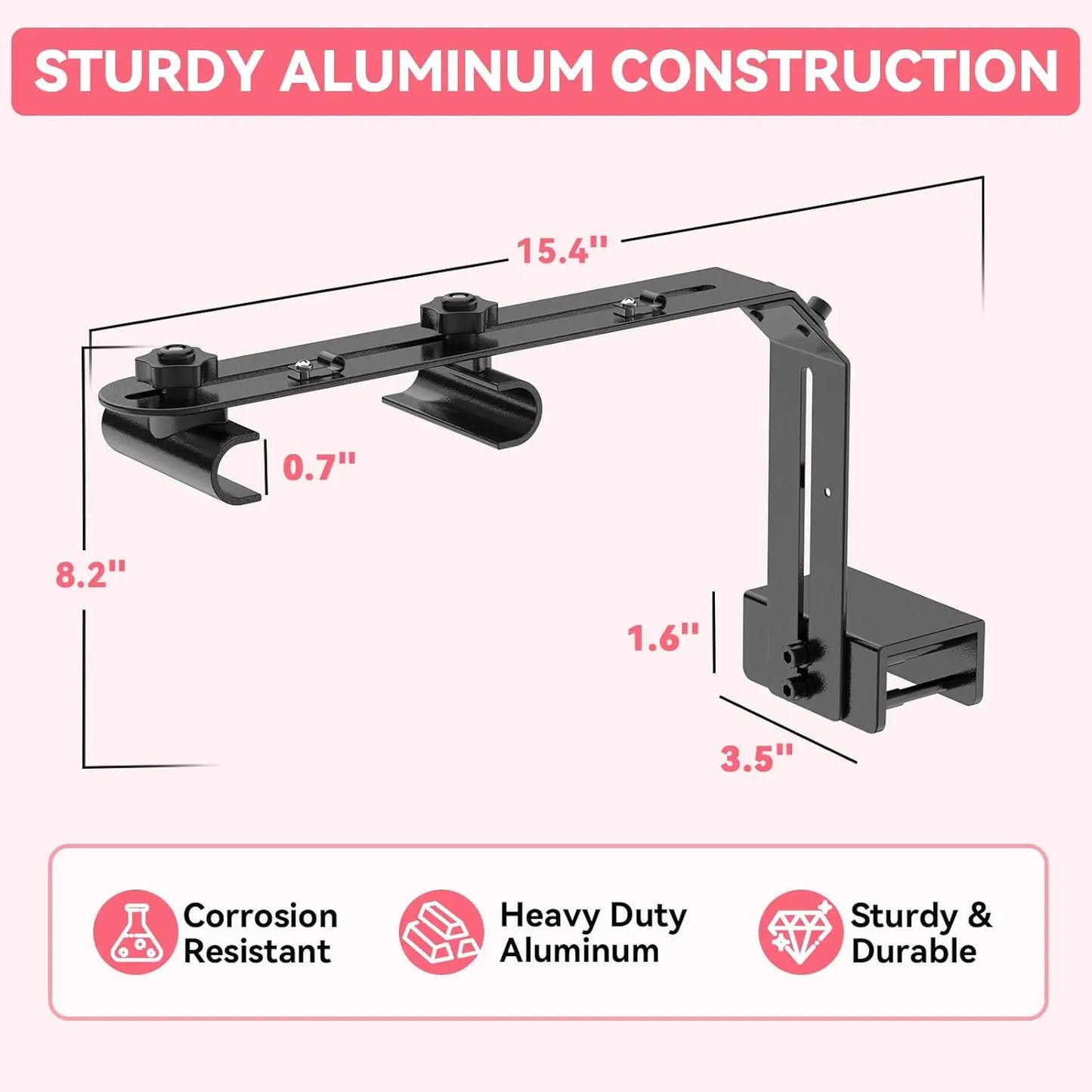 Hygger Universal Aquarium Light Riser - Adjustable Arm Mounting Bracket with Corrosion-Resistant Aluminum Support