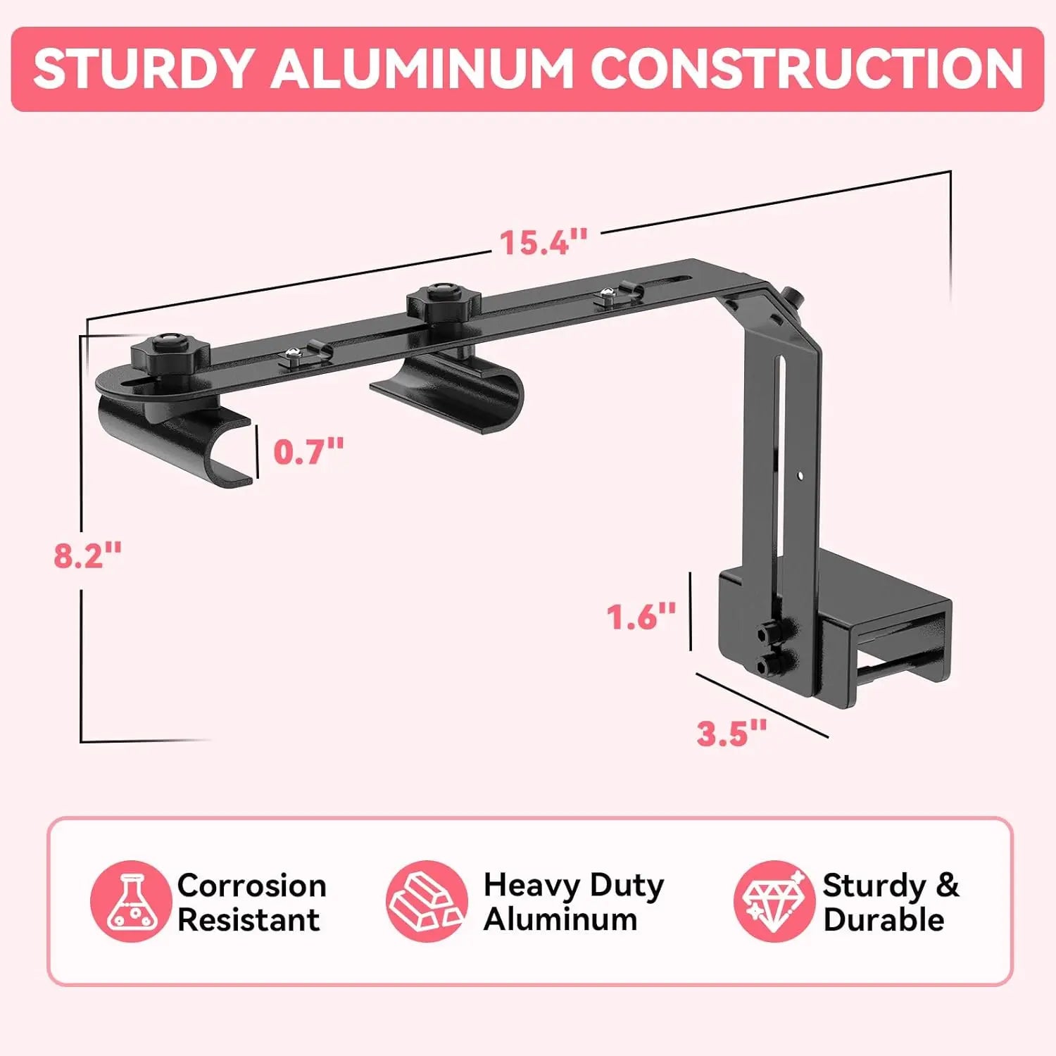 Hygger Universal Aquarium Light Riser - Adjustable Arm Mounting Bracket with Corrosion-Resistant Aluminum Support