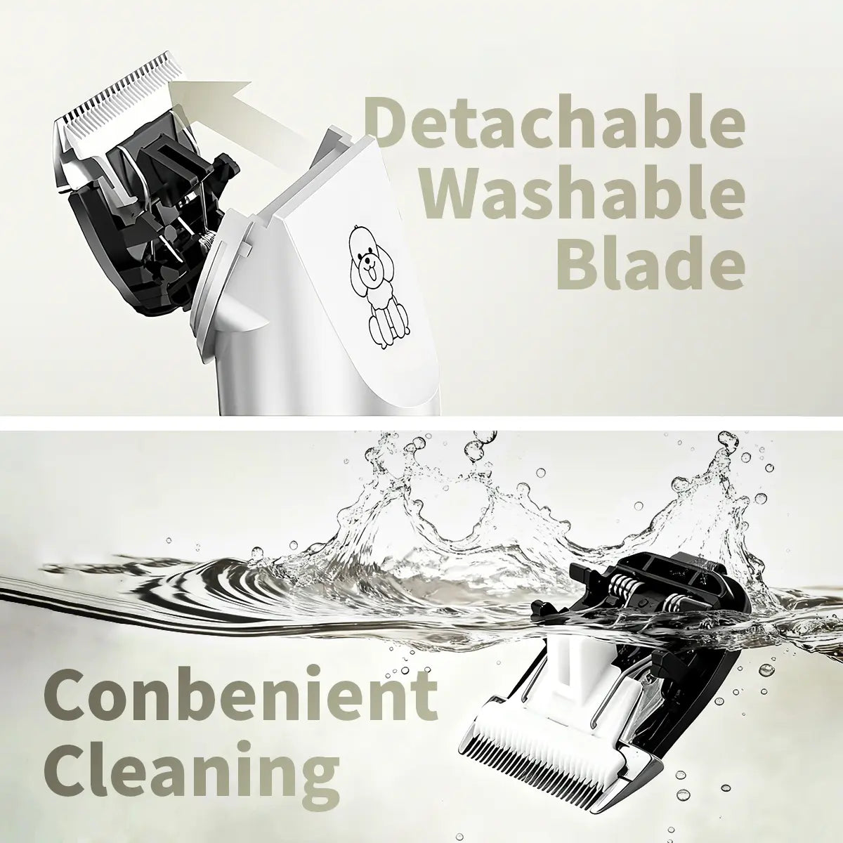 KALHELA Rechargeable Cordless Dog Clippers - Low Noise, Low Vibration, LCD Digital Display Grooming Kit with Deodorant Plastic Combs, Universal Pet Hair Trimmer for Dogs, Rabbits (Small & Large), Cells