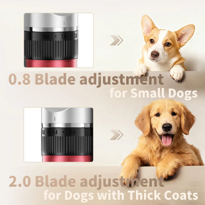 KALHELA Rechargeable Cordless Dog Clippers - Low Noise, Low Vibration, LCD Digital Display Grooming Kit with Deodorant Plastic Combs, Universal Pet Hair Trimmer for Dogs, Rabbits (Small & Large), Cells
