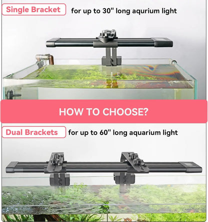 Hygger Universal Aquarium Light Riser - Adjustable Arm Mounting Bracket with Corrosion-Resistant Aluminum Support
