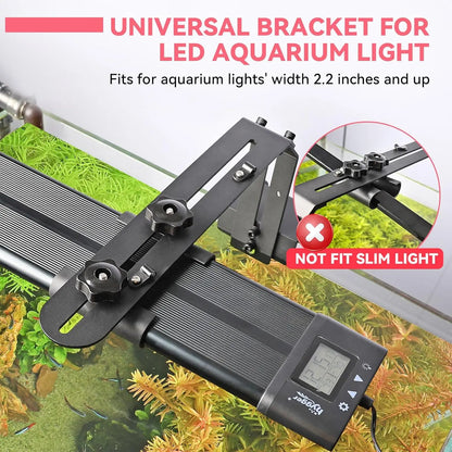 Hygger Universal Aquarium Light Riser - Adjustable Arm Mounting Bracket with Corrosion-Resistant Aluminum Support