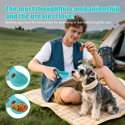 Lumikata 2-in-1 Portable Dog Water Bottle and Bowl - 10oz Stainless Steel Leak-Proof Tumbler for Outdoor Activities