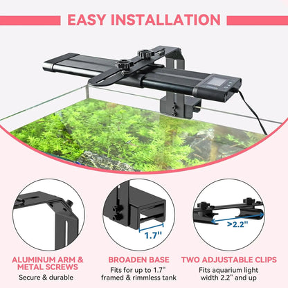 Hygger Universal Aquarium Light Riser - Adjustable Arm Mounting Bracket with Corrosion-Resistant Aluminum Support